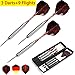 Produktbild Dartpfeile, CrzKo 3 Stück profi dartpfeile Steel darts dartscheibe 21/24g Dartsset Turnier Steel Tip Dartpfeile mit Metallspitze PET-Flüge, Ersatz 6 Flights Vorhanden, Professionelle Darts mit Hard Box Case Schwarze Beschichtung (21g Roter Wirbel)