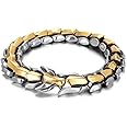 GAUEIOUR Dragon Link Chain Bracelet, Vintage Style Men's Bracelet, Personality Gold Silver