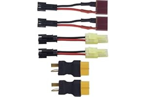 BLLRC 6PCS Cable de conversión Enchufe T a Enchufe XT60 + Enchufe SM - 2P a Enchufe Mini xiaotiangong + Enchufe SM - 2P a Enchufe T paraCable de Transferencia de la batería de Juguete de Control Remoto