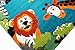 Children carpet Game carpet children rug zoo animals cute colorful animals Elephant Giraffe Lion Monkey Zebra Turquoise Orange Green Gray Red Creme Black size 80x150 cm