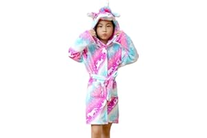 Brinny Albornoz de Baño Unicornio Niño y Niña Pijamas y Batas Infantil Textiles de Baño Muchacha Albornoz con Capucha Regalos Suave Ropa de Dormir Suave Camisón