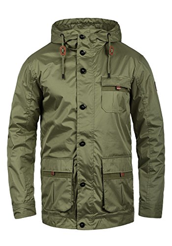 BLEND Finn Herren bergangsjacke Kapuzenjacke aus hochwertiger Baumwoll-Mischung, Gre:L, Farbe:Dusty Green (70595)