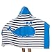 Produktbild Gifts Treat Kinder Handtuch mit Kapuze, Jungen Mädchen saugfähigen Baumwolle Bademantel Decke, Strand Bad Schwimmen Handtuch (Blauer Streifen Wal, einheitsgröße)