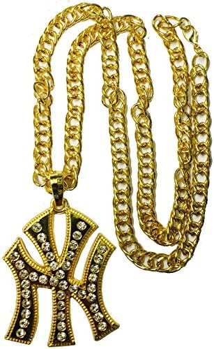 Designer Necklace Charms 80cm Link Cuban Chain Men Necklace Hip Hop Pendant Necklace Crystal Brand Jewelry (Gold)