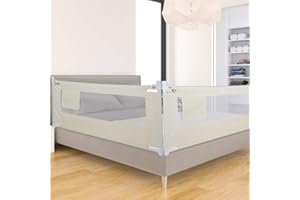 EJOYOUS Składana kratka ochronna do łóżeczka dziecięcego, ochrona przed upadkiem, dla małych dzieci, niemowląt i dzieci, 180 cm x 68 cm