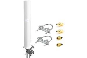 Maswell 4X4 MIMO Antenna LTE per IoT M2M, Omni 700-6000 MHz | 4G+ LTE 5G NR | WiFi 6 Bluetooth WiMAX Zigbee | SMA-Maschio e TS9, Bassa Guadagno 3dBi, Non adatta per gare di velocità