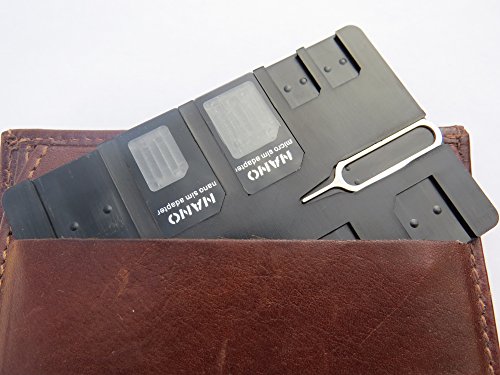 Negro tarjeta SIM con tarjeta SIM 3 titular adaptadores y Pin  cr  dito Slim para cartera  para 9 tarjetas SIM 4 Micro  2 Nano  3 est  ndar