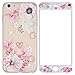 Price comparison product image ZXK CO iPhone 6 Case with Tempered Glass Screen Protector, iPhone 6s Cover Silicone with Floral Pattern, Shockproof Full Protective Phone Cases Cover for Apple iPhone 6/6s 4.7"/ Heart shaped flower