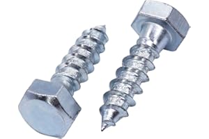 SKIR'CO (30 pcs) DIN 571 Zinc Plated Steel Hexagon Head Wood Screws M8 x 30 mm, Coach Screws, Hex Screw, Lag Bolts