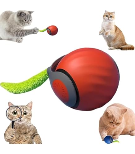 Giocattolo Elettrico Per Gatti Con Luce LED - Palla Rotante 360°, Ricaricabile USB - Foto 9