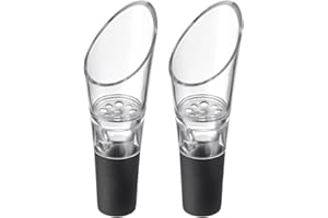 Westmark Simo beccucci per travasare – versatore per vino di alta qualità con ventilazione, accessorio adatto a molte bottiglie di vino, chiusura affidabile – plastica, acciaio inox, 2 pz.