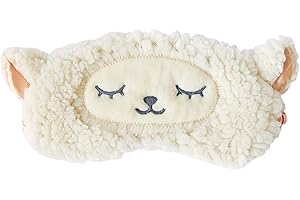 H HOMEWINS Schlafmaske Ultraweich Augenmaske aus Plüsch & Seide, Lichtblockierende Augenblende mit Gummiband, Süße Frauen Maske für Schlafen Reisen Party (Schafe)