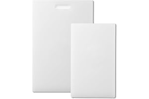 ABEL DESIGN - Set di Taglieri per Cucina, 2 Taglieri MEDIUM + SMALL spessore 0,8 cm, Taglieri HACCP in Polietilene Bianco di Alta Qualità, Realizzati in Italia, Pratici e Igienici.