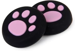 SKYVOV Cubierta de silicona para joystick analógico para controlador Dualshock 4 de PS4 Pro, Slim, controlador de Xbox One, Xbox One S, Elite, Xbox 360, PS3, PS2, Wii U, serie de gatos Green rosa