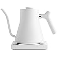 Fellow Stagg ECG Electric Gooseneck Kettle - Cast Coffee & Tea Pot, Stainless Steel, Quick Heating, Matte White, Handle, 0.9 Litre