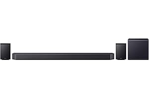 Samsung HW-Q995GF Q-Series 11.1.4-Kanal-Soundbar für Fernseher, Kabelloser 8"-Dual-Subwoofer, 4.0.2-Kanal-Rücklautsprecher, Kabelloses Dolby Atmos und DTS:X, SpaceFit Sound Pro, Q-Symphony
