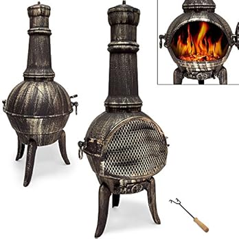 Terrassenofen Aus Gusseisen Gartenofen Gartenkamin Kamin Feuerstelle Feuerkorb