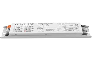 Gorise Ballast électronique pour lampe fluorescente T8 220-240 V CA 2 x 58 W, tension large