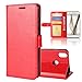 Produktbild BQ Aquaris X Pro Hülle, Disland R64 Flip PU Leder Brieftasche Case Cover für BQ Aquaris X Pro Mit Kartenhalter und Stand Funktion [Full Protector] [Perfect Fit],Rot