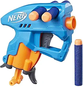 Nerf NanoFire Blaster, Blue Single-Shot Blaster with Dart Storage, Includes 3 Elite Darts, For Kids Ages 8 and up