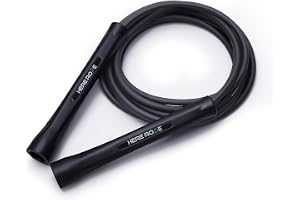 Hererope PVC hopprep 6 mm rephopp för män och kvinnor fitness, hastighet, tricks, kardiotträning, 3,1 m låda hopprep med okrossbara handtag och knutfritt rep