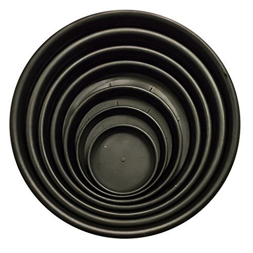 Elixir Gardens ® Round Black Plastic Plant Pot Saucers Water Tray Base
