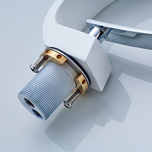 Fapully Wasserhahn Bad Weiß Chrom Mischbatterie Waschbecken Waschtischarmatur Mischbatterie Badarmatur für Badezimmer - 4