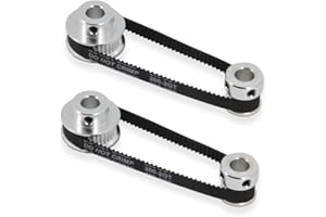 TUZUK Juego de 2 poleas de sincronización de aluminio GT2 de 20 y 36 dientes con 2 piezas de longitud de 200 mm de ancho y correa de 6 mm (20-36T-8B-6)