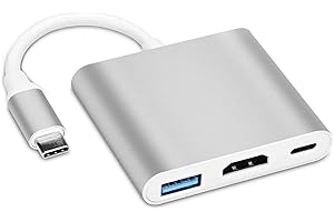DIFCUL USB C to HDMI Adapter 4K, USB C Charging Port Converter Adapter, USB C Hub Compatible With Macbook, Samsung Galaxy S8/S9, iPad Pro 2020,Dell XPS 13/15 and More(Silver)
