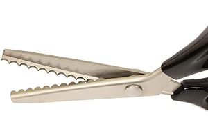 SEANPEM Stainless Steel Serrated Scalloped Edge 9" Pinking Shears - Fabric Decorate Sewing Scissors w/Comfort Grip Handle