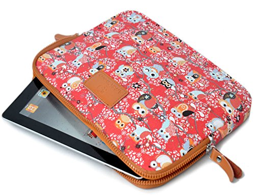 art&cherry © 5,8-6,1" Universal eBook Reader Schutzhülle / Hülle aus Canvas-Gewebe passend für z.B. Kindle Paperwhite, Fire HD 6 & Voyage / Tolino Shine 2 HD Vision 3 HD / Sonry PRS-T3s T3 T2 / Kobo Glo HD / Icarus Illumina HD Muster 4 (rot)