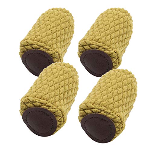 Preisvergleich Produktbild FLAMEER 4er-Set 1 Stuhl Stuhlbeinschoner Stuhlsocken Möbelsocken Rutschfest - Gelb
