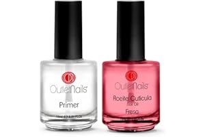 ON OUTLET NAILS Pack Primer 15ml + 1 Aceite de Cutícula Fresa 15ml para uñas/uñas acrilicas/sin acidos/Primer uñas acrílicas/Primer uñas esculpidas