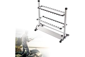 KOLHGNSE Tragbar Rutenständer Angelruten 24 Ruten Angelrutenständer für Innen- und Außenbereich Angelruten Halterung aus Aluminiumlegierung