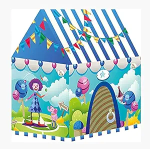 TANSKIN Jumbo Big Size Extremely Light Weight Water Proof Kids Play House Tent for 10 Year Old Girls and Boys- Multi Color (Circus House Tent 0001)