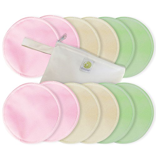 # 1 BEST waschbar Bio Bambus Stilleinlage – 12 Pack (6 Paar)-wiederverwendbar Stilleinlagen, BH Pads, auslaufsicher,, wasserdicht, hypoallergen Stillen Pads, absorbierenden Pads, Bambus Stilleinlagen. - 5