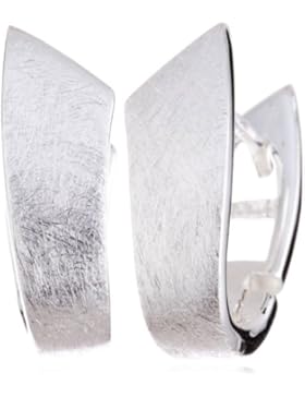 Vinani Damen-Klapp-Creolen U-Form gebürstet-glänzend Sterling Silber 925 Ohrringe CDGG