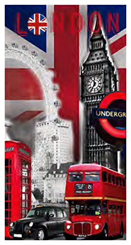 Badetuch, Strandtuch, Handtuch - London - Big Ben - XXL-Größe 170 x 90 cm - 100% Baumwolle - Aktionspreis - NEU