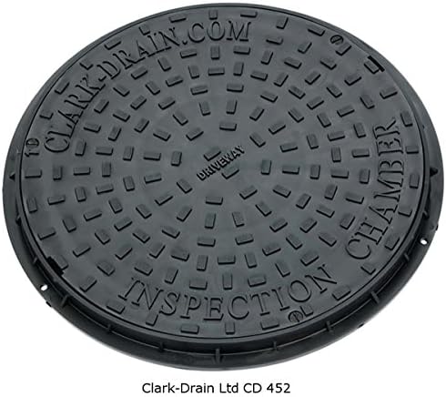 FUTURE BUILD SUPPLIES LTD CLARK DRAIN CD452 3.5T DUAL LOCK PLASTIC DRIVEWAY 450MM ROUND CIRCULAR MANHOLE COVER &amp; FRAME SIZE WITH FRAME IS 550MM SUITABLE FOR INSPECTION CHAMBER