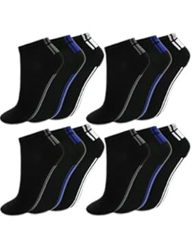 Große Auswahl 12 Paar modische Herren Freizeit Sport Sneaker Socken Füßlinge Baumwolle schwarz weiß 39-42 ; 43-46