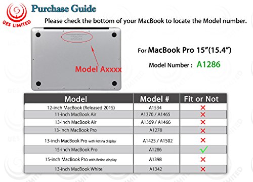 Ueswill Schutzhülle für MacBook, glatte und weiche Hartschale, inklusive Mikrofasertuch grau MacBook Pro 15″ (CD-ROM Drive) - 2