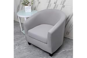 Fansu Funda de Sillón Elástica Chesterfield, Color sólido Funda de Sofá, Universal 2-Piezas Individual Fundas Protector de Butaca para Club, Recepción, Dormitorio (Gris Claro)