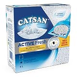 Catsan Katzenstreu Active Fresh, Klumpstreu mit Zusatz von Duftstoffen, natürliche, weiße Körnchen für zuverlässige Klumpenbildung, 2 Packungen (2 x 8 l)