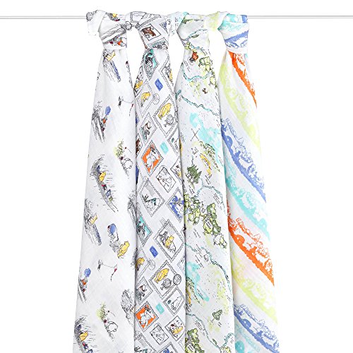 aden + anais Disney Baby Classic Swaddle (Winnie the Pooh, Pack of 4)