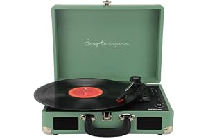 PRIXTON VC400 - Vintage skivspelare vinylskiva, vinyl- och musikspelare Via Bluetooth och USB, 2 inbyggda högtalare, portföljdesign, färg