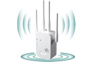 GENIE'S POEMS WLAN Verstärker WLAN Repeater, WiFi Repeater mit 4 Modus und LAN/WAN Port, 1200Mbit/s Dualband 5GHz & 2.4GHz, WiFi Verstärker mit WPS, Kompatibel zu Allen WLAN Geräten