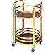 Produktbild Hand-LKW DELLT@ Weinwagen, Senior Snack Car, Mobile Teewagen, Hotel Weinwagen, Bank Trolley, Beauty Trolley, Last 50 Kg (Farbe : Gold)