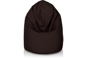 Bepouf - Pouf a Sacco Morbido in Poliestere con Imbottitura in Palline di Polistirolo, Poltrona a Sacco Adatta per Camera e Salotto - Dimensione Media 110x70, Colore Marrone Scuro