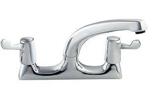METHVEN Deva DLT105 Lever Action Deck Mounted Sink Mixer Tap with Chrome Finish