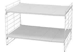 Iris Ohyama, Scaffale, Organizzatore per Armadio, Sottolavello, Espandibile, Contenitori in Plastica per Mobili da Cucina, Dispensa, Cibo e Utensili - Telescopic Rack 1-tie USD-2V - Bianco